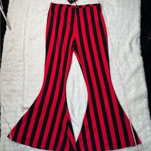 Kill Star Striped Red and Black Flared Bottoms